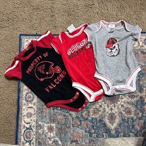 Georgia Football Onsie Lot- Red, Black, Gray